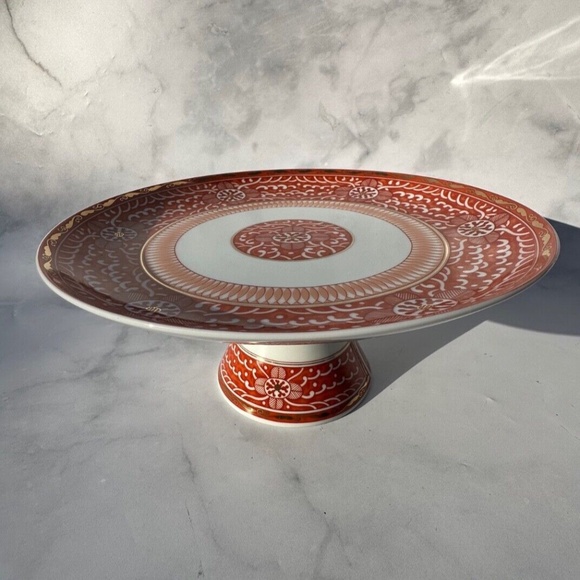 Georges Briard Imperial Brocade 10" Diameter Cake Stand 1960s Mid Century China